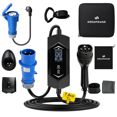 Chargeur voiture electrique 7kw type 2 portable pour borne mobile CEE 32A