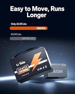 LiTime 12V 100Ah LiFePO4 Battery, Group 31 Lithium Battery Built-in 100A BMS, 4000+ Cycles, Perfect for RV, Travel Trailers, Fifth Wheel, Solar, Marine, Trolling Motor