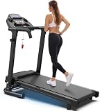 OBENSKY 2.5HP Foldable Treadmill for Home Quiet Folding Running Jogging Machine, 300 LBS
