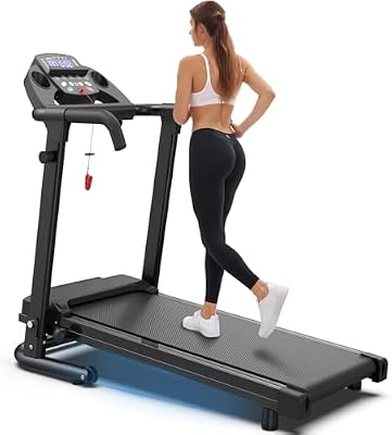 OBENSKY 2.5HP Foldable Treadmill for Home Quiet Folding Running Jogging Machine, 300 LBS