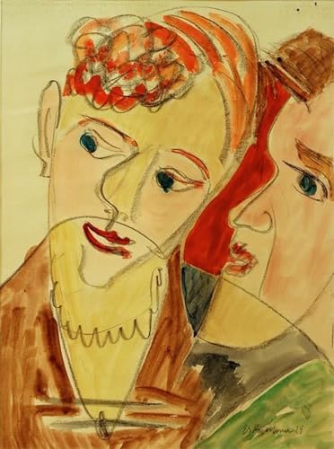 Tableaux peinture sur toile Kirchner couple d'amoureux 60x90cm pour célébrer la passion