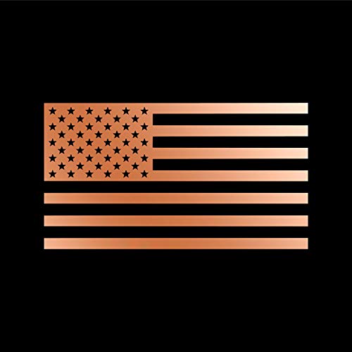 Image of American US Flag [Pick Color /Size] Vinyl Decal Sticker for Laptop /Car /Truck /Window /Bumper (18in x 10in, Metallic Copper)