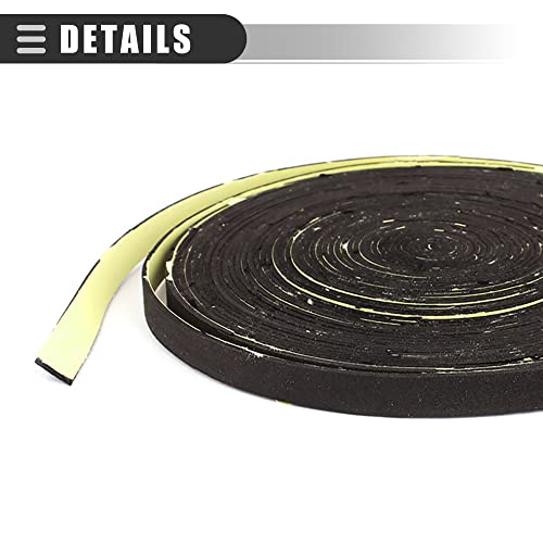 Image of Motoforti Universal Car Audio Speaker Sealing Tape, 10m 33ft Length, 1cm Width, Foam, Black