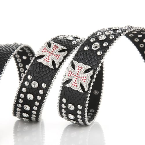 Rock Rhinestone Buckle Belts Woman Rhinestone Decor Waist Belts Western Cowgirl Girls Belt For Jeans Men4