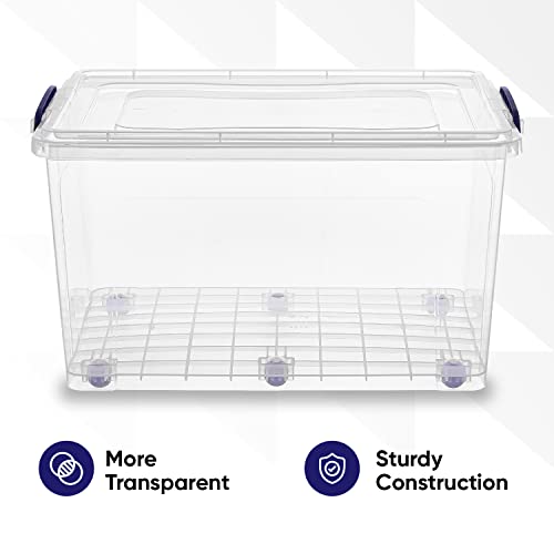 Image of Superio Storage Bins with Lids, Clear Plastic Containers for Organizing, Stackable Totes, BPA Free, Odor Free, Organizer Boxes for Home, and Dorm (2 Pack, 44 Quart)