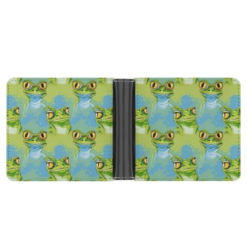 Funny Frogs Funny Billfold Wallet Credit Card Holder Slim Passcase Pouch Purse for Men Women