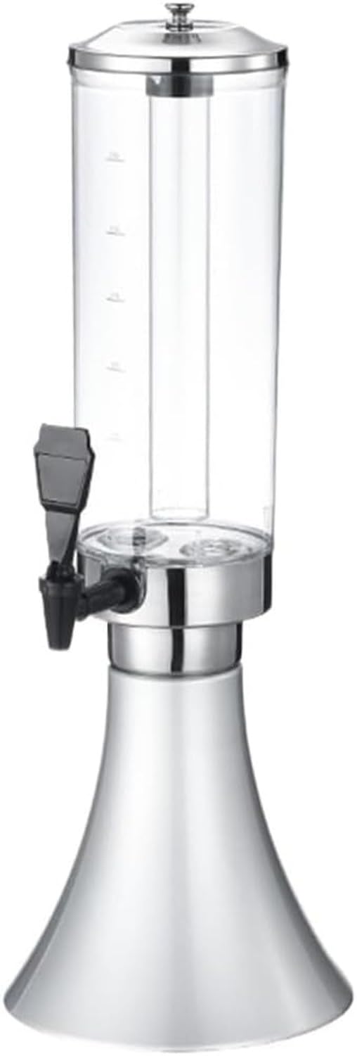 KGAIXN Drink Dispenser for Parties 100oz 3L Sauce Juice Server Draft Beer Container Drink Dispensers for Water Kegs Beverage Station, Silver, 22x61cm