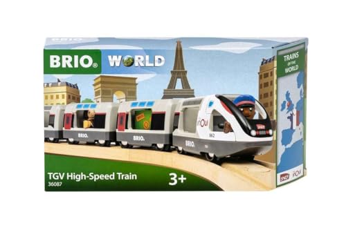 BRIO World - TGV INOUI SNCF 37 cm - Fidèle au Vrai Train - Jouets pour Circuit de Train en Bois - 2 locomotives, 2 Wagons, 1 Personnage - Garçon ou Fille dès 3 Ans - 36087 – vue 3