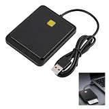 Lecteur de Carte Identité USB PCSC Smart Card Reader, pour Eid CAC SIM IC, Support Signature Numérique et Banque en Ligne, pour conducteur Poids Lourds chronotachygraphe, Compatible Windows Mac Linux