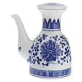 OKUMEYR Keramische Essigflasche mit Kreativem Deckel Stilvolles Gewürzaufbewahrungsglas für Öl Essig und Sojasauce für Restaurant und Buffet Langlebig und Pflegeleicht