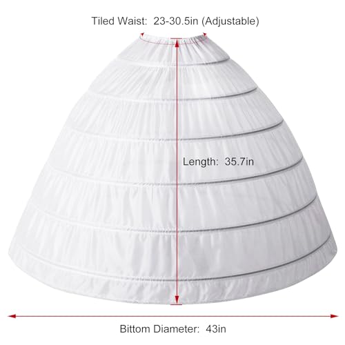 Women Petticoat Crinoline 6 Hoop Skirt Petticoats for Women Underskirt Ball Gown2