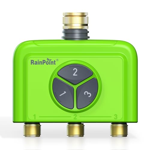 RAINPOINT Bewässerungscomputer WLAN 3 Ausgänge ohne Gateway, Kompatibel mit HWG023/HWG040, IP65 Garten Bewässerungssteuerung mit Messingeinlass