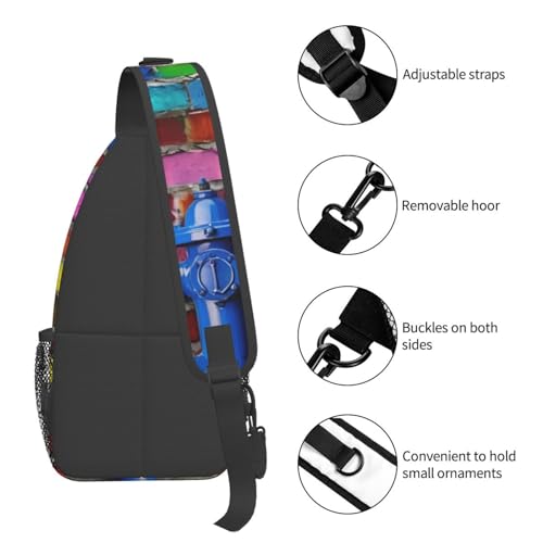 Bolso tipo Sling con estampado ladrillos para mujeres y hombres miniatura 5