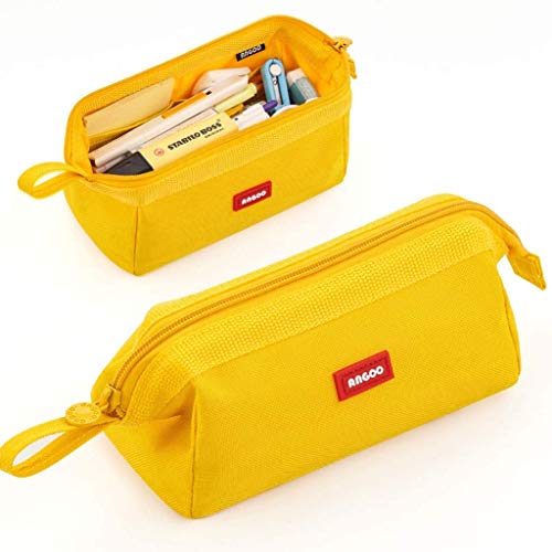 iSuperb Estudiantes Estuche, Estuche Escolar de Gran Capacidad,Estuche grande para lápices,Estuche de Lápices para Adolescentes,Pencil Case (Amarillo) Cover
