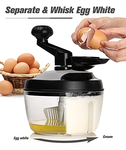 Keouke Vegetable Food Chopper Cutter-Heavy Duty Chopper (7 Cups) Hand Crank Processor Chops Onion,Nuts,Fruits,Chilli With Egg White Separator #TOP4