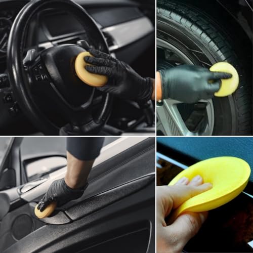 Image of CAR SAAZ Car Polish Sponge 10cm | Foam Applicator | Durable & Washable | Ultra-Soft Sponge (Pack of 5 Pcs)
