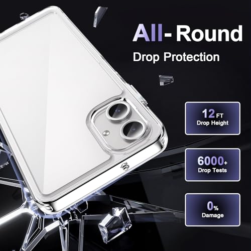 Image of Case for Samsung Galaxy A06, Military Grade Drop Protection Phone Case, Yellowing Resistant, Anti-Scratch Hard PC Back, Shockproof Hard Ultra-Thin Protective Cover, Clear
