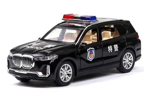 Image of LONGMIRE Metal Pull Back Diecast Car Pull Back Model with Sound Light Boys Gifts Toys for Kids Pack of 1, Multicolor (BMW X7 Police)