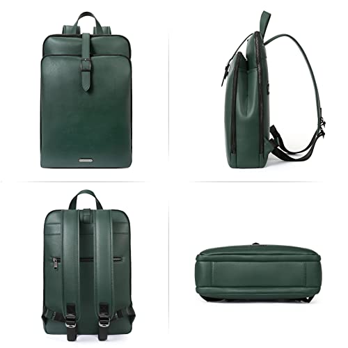 Image of CLUCI Leather Backpack for Women, 15.6 inch Laptop Bag, Large Genuine Work Backpack Travel Back