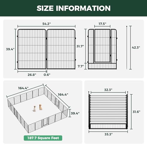 Image of FXW Instant Dog Playpen with RV Step Grid for RV Camping, 40 inch H, 24 Panels