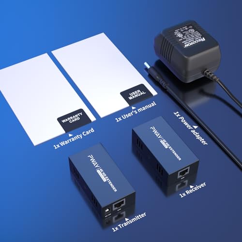 Image of PWAYTEK 4K HDMI Extender, Ultra HD 4K@60Hz Over Cat5e /6 Up to 200ft /60m, Extended Audio and Video, Supports Loop Out, IR, HDCP 2.2 /1.4 YUV 444