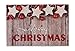 Produktbild ASTRA Fußmatte innen Weihnachtsmatte rutschfest - Weihnachtsdeko Türmatte Eingang Wintermatte waschbar - Schmutzfangmatte 40x60 cm Sterne Merry Christmas