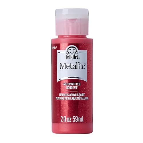 Folk Art 493 Metallic 2-Ounce Acrylic Paint, Bright Red