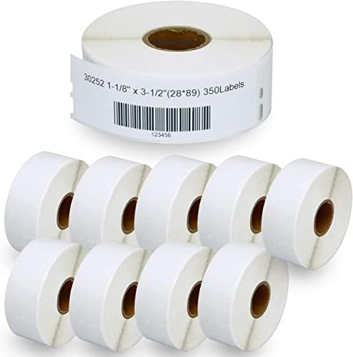 Celestial Printing - 1-1/8" x 3-1/2” Labels for Dymo 30252 LW Mailing Address Labels | 10 Rolls Case | 350 Labels per Roll | Compatible with LW Mailing Address Labels for LabelWriter Label Printers