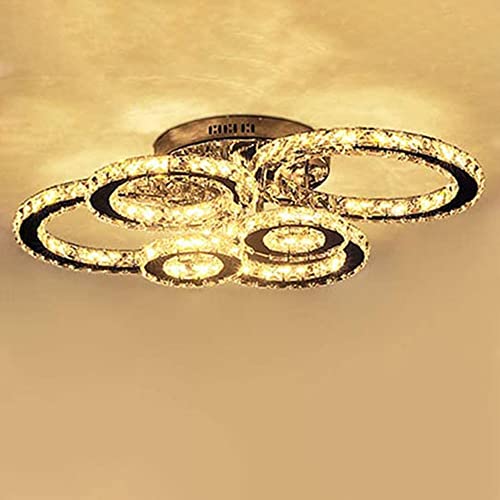Plafonnier LED moderne en cristal avec télécommande pour salon cosy