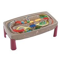 Step2 Deluxe Canyon Road Train & Track Table, Kids Activity Table for Cars, Cover Included, Made of Durable Plastic, Includes 3-Piece Train Set, For Toddlers 3+ Years Old