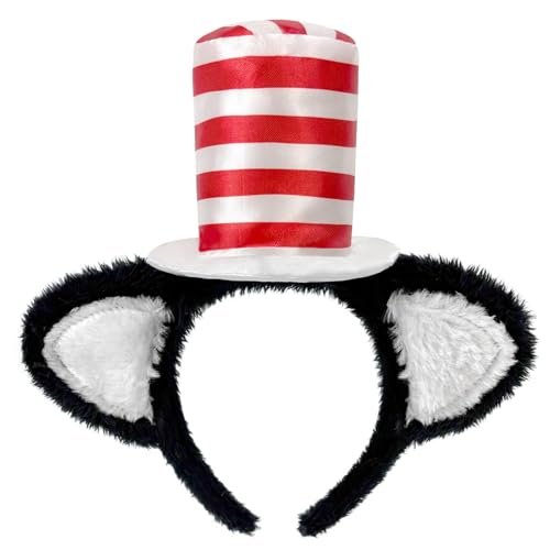 Aczyoxw Cat Ears Headband Red Stovepipe Hat Costume In The Cute Cosplay Party