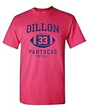 Dillon Football Retro Adult DT T-Shirt Tee (Medium, Heliconia)
