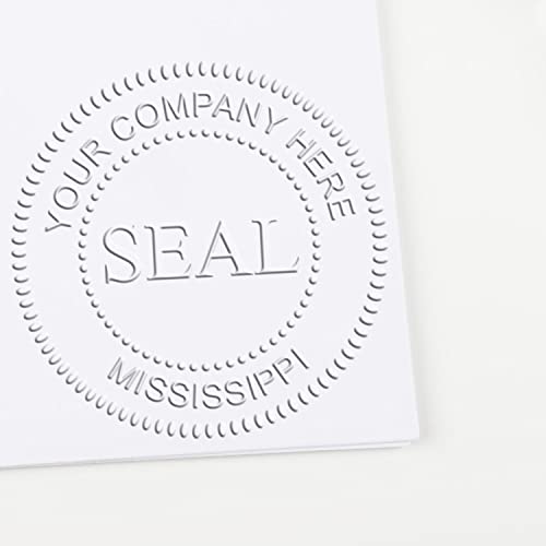 Handheld Mississippi Corporate Seal Embosser, Company Seal Embossing Stamp for Mississippi, Size 1-5/8, Corporate Seal Non Profit, Seal Corporation Metal