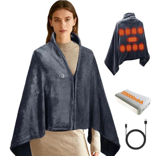 160X80CM USB Heizdecke, Elektrische Heizdecke Kabellos mit...