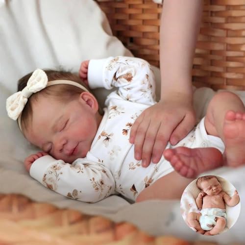 Anano Bebe Reborn Fille Silicone Plein Corps-45CM Poupee Reborn Fille Réaliste, Lavable Bebe Reborn Réaliste Corps Complet Silicone Souple Qui Ressemble A...