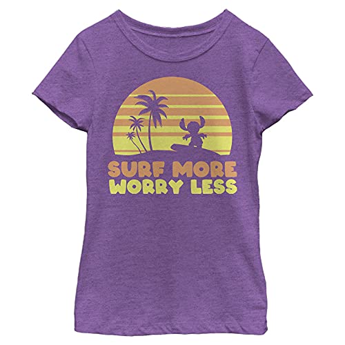 T-shirt Stitch Disney fille XL confortable pour l'été couleur violet berry