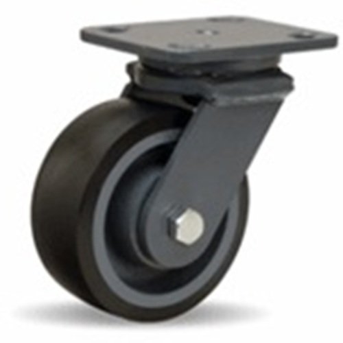 5" x 2" Hamilton (S-WH-5DB70) Swivel Plate Caster, Polyurethane on Cast Iron Wheel