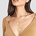HETICA Round Chunky Gold-Plated Necklace for Women Lion Necklace Fashion Short Necklace Jewelry Gift