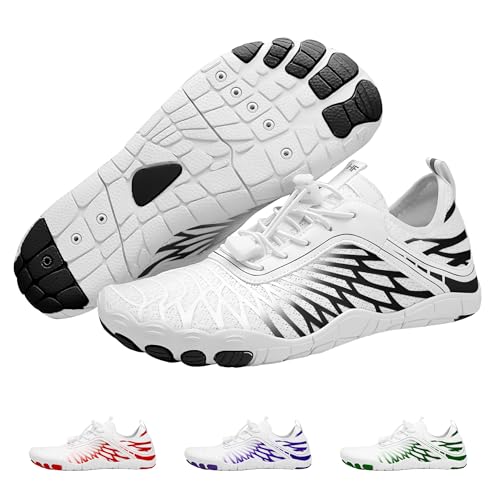 Hike Footwear HF Signature Healthy & Non-Slip Breathable Barefoot Shoes, Flexible Lightweight Daily Wear Walking Shoes Unisex White/Black