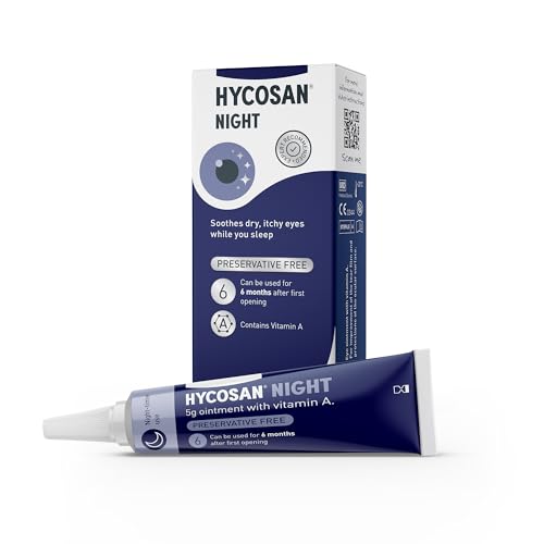 Hycosan Night - Preservative and Phosphate Free Eye Ointment to Sooth Dry, Itchy Eyes While You Sleep - 5g