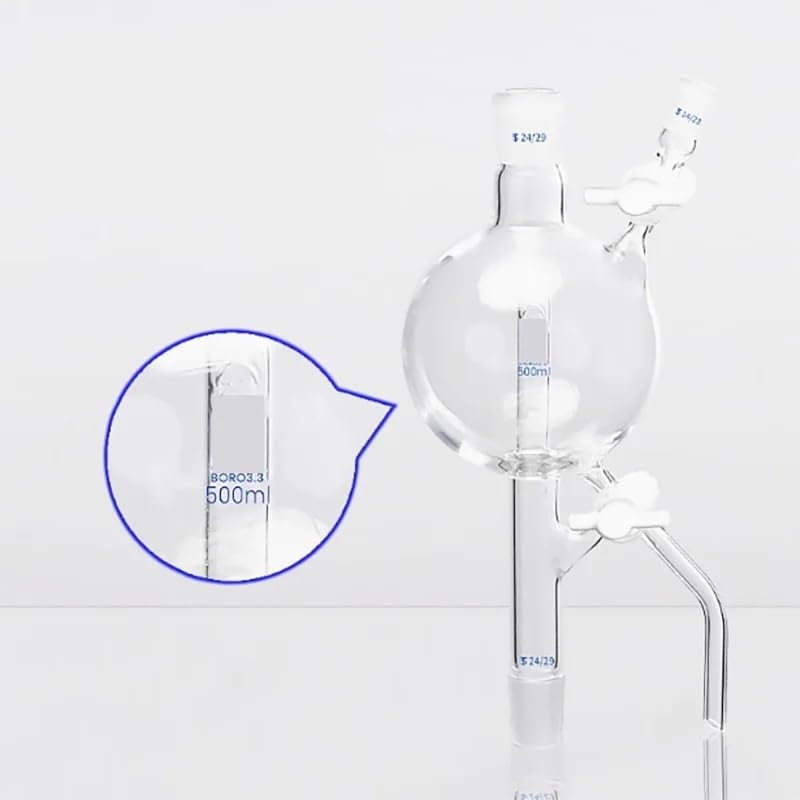 Borosilicate Glass Distillation Head with Double Tetrafluoro Piston Joint - 250ml/500ml/1000ml Options(500ml 24X24X14)
