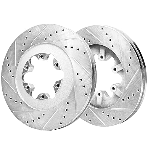 Image of Detroit Axle - Front Brake Rotors for 2009-2012 Chevrolet Colorado GMC Canyon Drilled & Slotted Brake Rotors 2010 2011 Replacement Brakes and Rotors