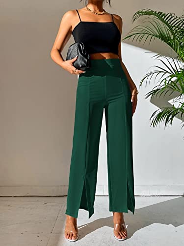 Image of Shasmi Women's Dress Pants Stretchy Work Slacks Business Casual Office Bootcut Leg Elastic Waist Regular Fit Plazzo Trouser Pant (Pant 65)