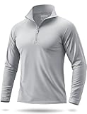 Boladeci Quarter Zip UPF 50 Uv Protection Clothing Shirts for Men Golf Gray Quarter Zip Dryfit Shirts for Menquick Dry Fit Cooling Polo Swim Long Sleeve Shirts for Men Polo Shirt Men Clothes Attire