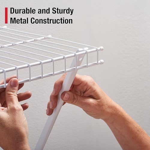 Rubbermaid 36" Pantry Organization Shelf System Direct Wall Mount 4 Shelves and Mounting Hardware Kit Included White Wire Shelving System for Home/Pantry/Closet by Rubbermaid - Image 5