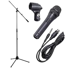 Comprehensive microphone kit designed for professionals and beginners, featuring a high-quality dynamic microphone, adjustable boom arm stand, and essential accessories for versatile use. Dynamic microphone with on/off switch and XLR connector offers...