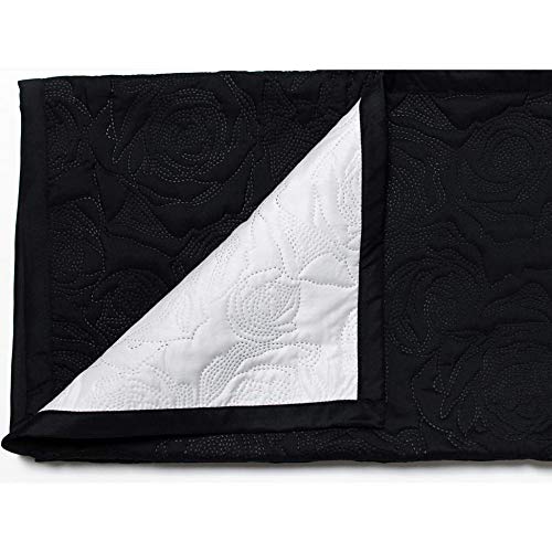 Soleil d'Ocre Plaid matelassé double face ORCHIDéE noir