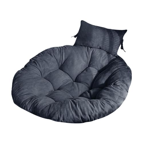 Tjock hängkudde för äggstol med nackstöd, diameter 104 cm (41 tum), mörkgrå