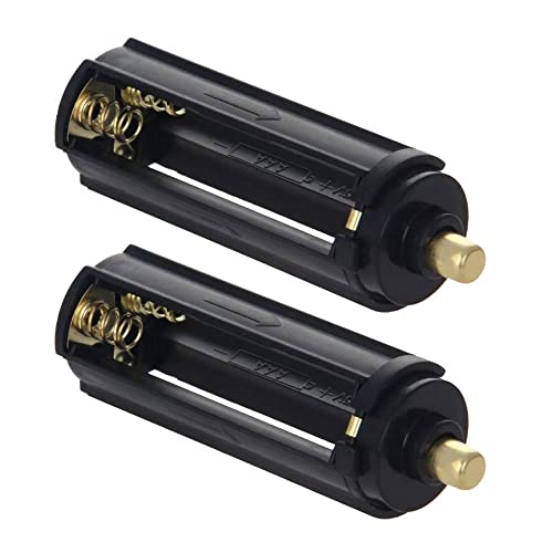 image for Generic 2Pcs Black Battery Holder Cylindrical Storage Case Adapter for