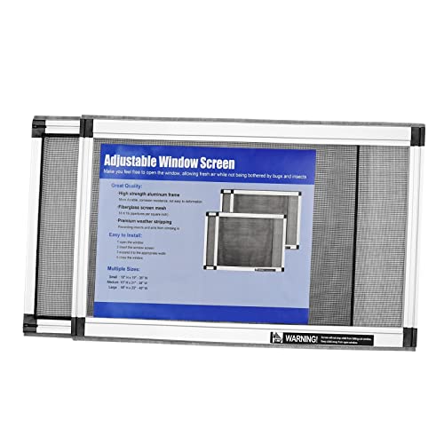 Jeyew Window Screen Expandable, Adjustable Screens For Windows - (15" High X Fits 21" - 38" Wide) Horizontal, Expandable Screens For Windows, Sliding Window Screens #TOP27